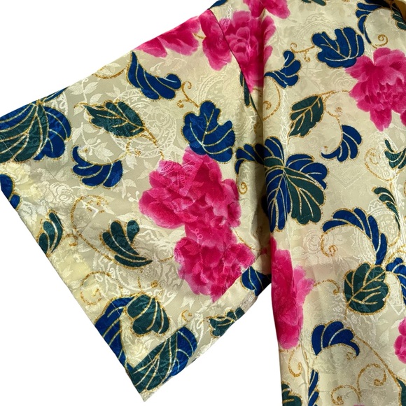 VTG Gold Label Victoria's Secret Floral Satin Nightgown Sleep Shirt Petite Small - Picture 8 of 11